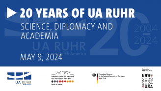 Event Poster "20 Years of UA Ruhr - Science, Diplomacy, and Academia" May 9, 2024
